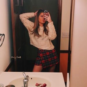 Forever 21 Red Plaid Mini Skirt